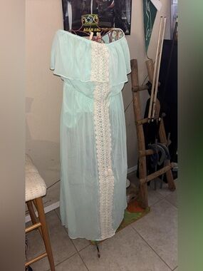 NOBO Mint Green Off-Shoulder Maxi Dress